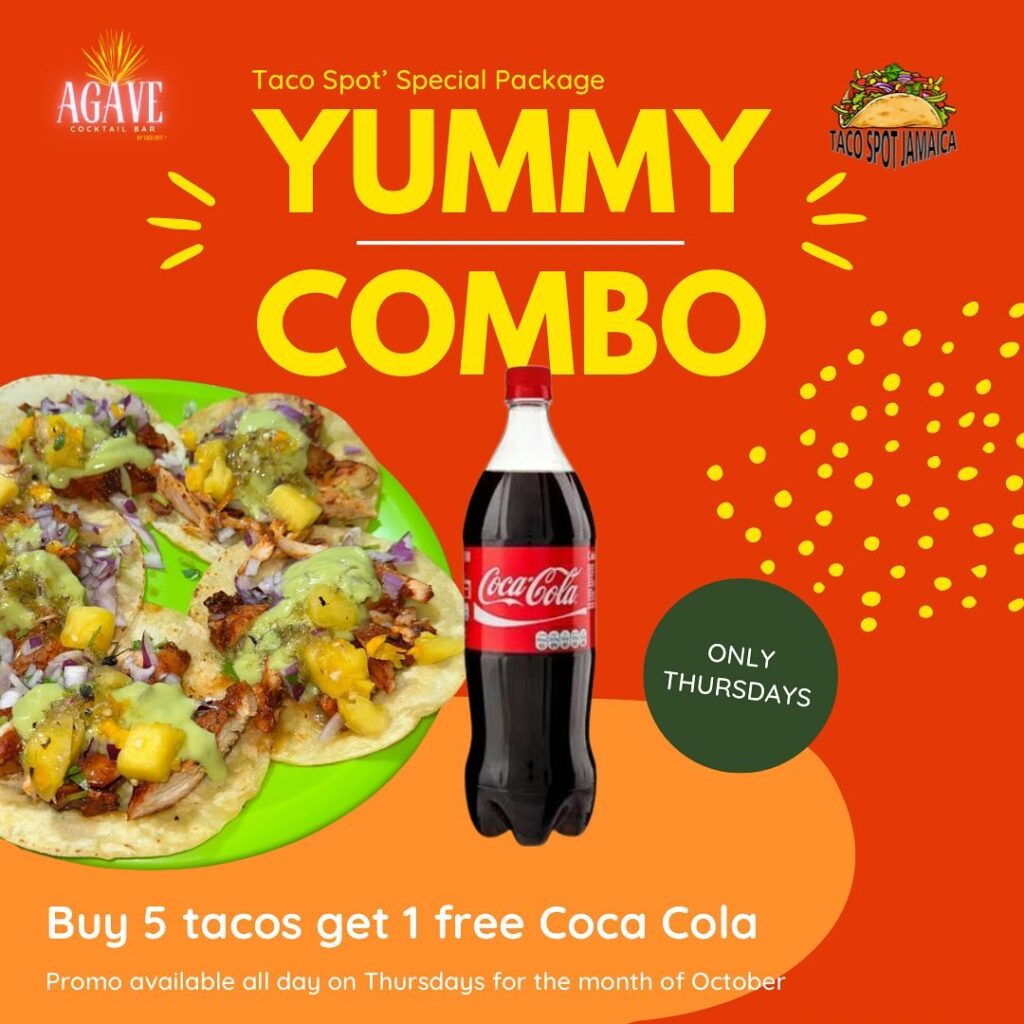Buy 5 tacos get 1 free coca cola